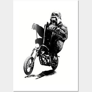 BIG BIKER GORILLA Posters and Art